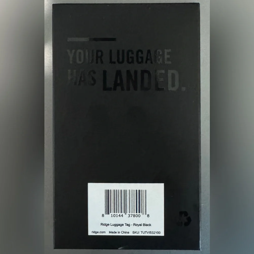 Ridge Luggage Tag. Black, NWT, unopened.